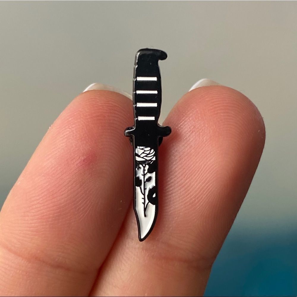 Mini Knife Rose Enamel Pin/ Brooch Lapel